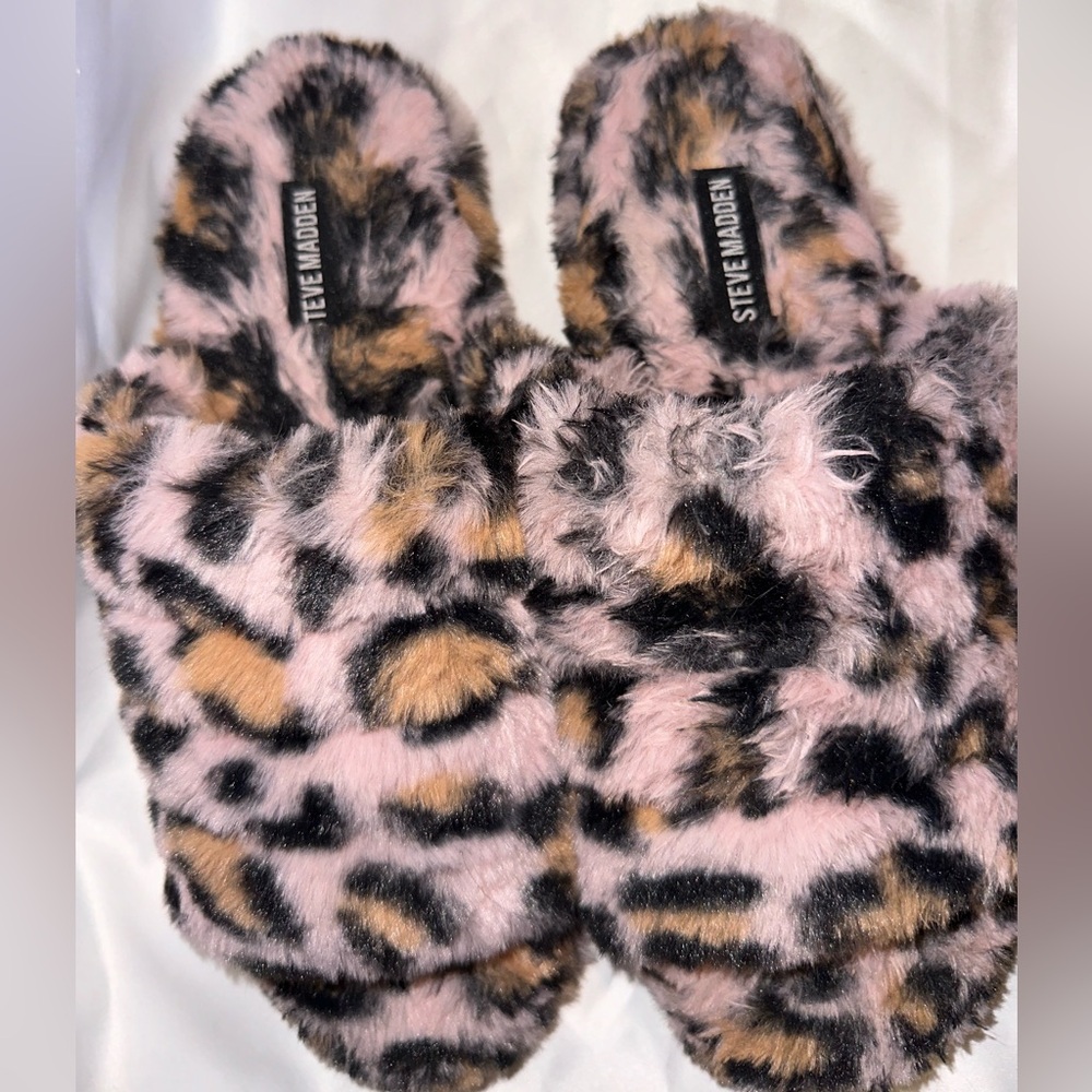 Brand New Steve Madden Animal Print Slippers